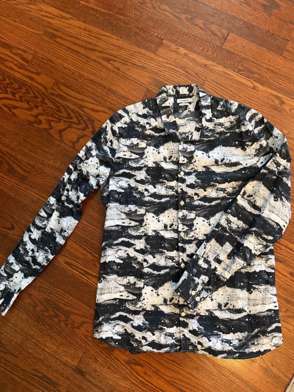 J.Lindeberg Black and White Slim Fit Shirt